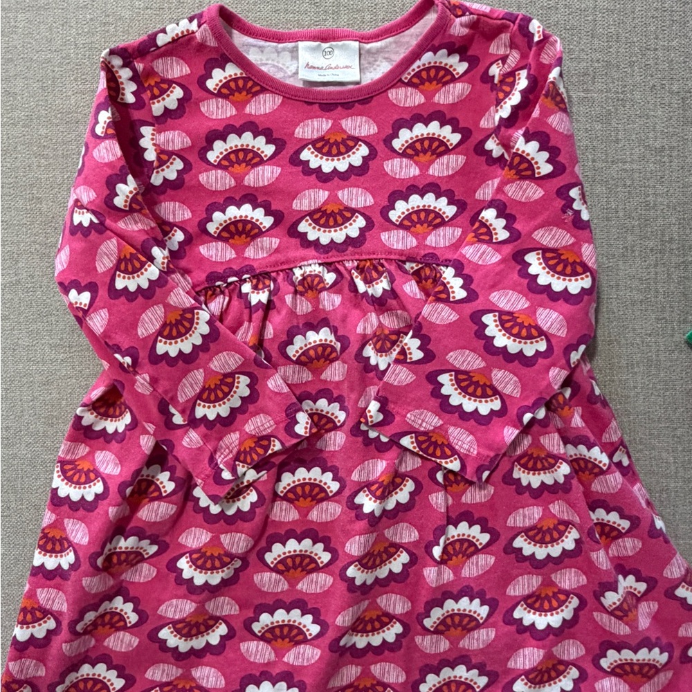 Hanna Andersson Pink Floral Print Long Sleeve Dress